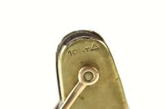 10K Yellow Gold Victorian Pinstriped Pocket Utility Knife Pendant