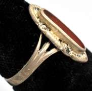 Vintage Sterling Silver Amber Ring