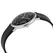 New Mens Junghans w Black Dial and Leather