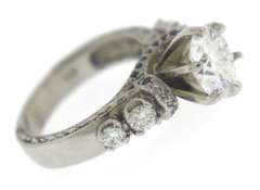 Brilliant 2ct Moissanite Center w Diamond & Sapp Ring