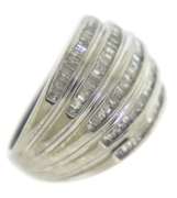 Dazzling White Gold Baguette Diamond Wide Ring