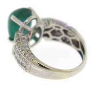 Shimmering 14kt WG Emerald & Diamond Ring