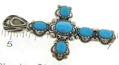 Sterling Silver Turquoise Cross Pendant