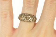 10K Yellow Gold 0.98 Ctw Pave Light Brown Diamond Statement Ring