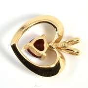 Heart Pendant with Heart Shaped Garnet