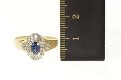 14K Yellow Gold 1.21 Ctw Oval Sapphire Diamond Halo Engagement Ring