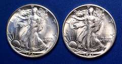1941 & 1941-D WALKING HALF  BU
