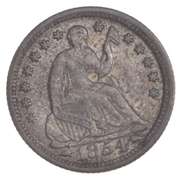 1854 Seated Liberty Half Dime