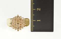 10K Yellow Gold Light Brown Diamond Cluster Statement Ring