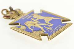 14K Yellow Gold Victorian Enamel Greek Military Medal Charm/Pendant