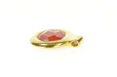 18K Yellow Gold Faith Etched Carnelian Words of Hope Love Pendant
