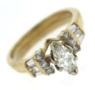 Glowing Marquise Center w Bagg & RBC Diamond Ring