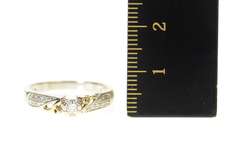 10K White Gold Diamond Inset Two Tone Classic Promise Ring