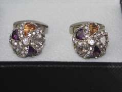 Handsome Pair Jeweled Style Cufflinks By Carelli
