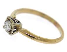 Stunning Yellow Gold Round Brilliant Cut Solitaire Ring