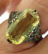 Sterling Silver Yellow Quartz Ring