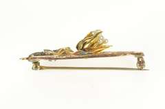 10K Yellow Gold Victorian 3D Pearl Flower Etched Oval Pin/Brooch