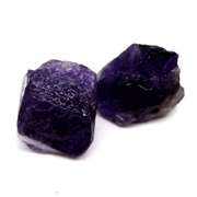 Collectors rich untreated 18.64ct uncut Amethyst pair