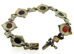 Sterling Silver Marcasite Gemstone Bracelet