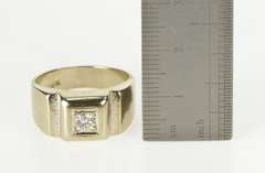14K Yellow Gold 0.36 Ct Men's Diamond Retro Solitaire Wedding Ring