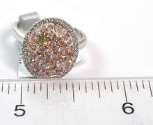 14K White Gold & Multi Color Diamond Ring