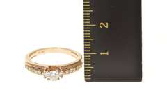 14K Rose Gold Diamond Classic Simple Promise Engagement Ring