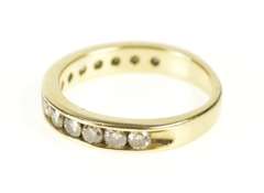 10K Yellow Gold Channel Inset Classic Diamond Wedding Band Ring