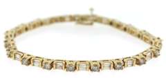 Dazzling 4cts Round & Baguette Diamond Tennis Bracelet