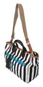 DOLCE & GABBANA  Black White Stripes Shopping Borse Women Tote Cotton Bag