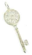 Tiffany & Co. Sterling Diamond Key Pendant w/Box