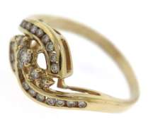 Charming 14kt YG Channel Set Diamond Yellow Gold Openwork Ring