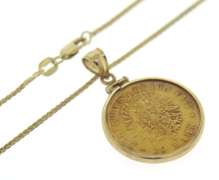 Unique 20kt YG 20 Mark Deutsches Coin Pendant on Chain