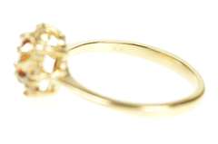 14K Yellow Gold Oval Citrine Diamond Halo Engagement Ring