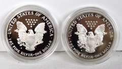 1986 S &1987 S Proof Silver Eagles With Boxs And Papers