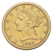 1840 $5.00 Liberty Head Gold Half Eagle