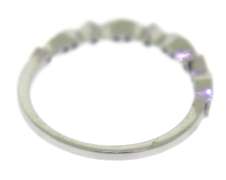 Delicate 14kt WG Round Diamond Milgrain Band