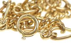 Gold Filled 5.7mm Retro Figaro Chain Link Simple Bracelet