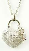 Sterling 3/4 CTTW Pave Diamond Heart Pendant & Chain