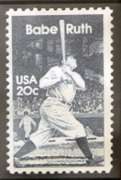 Vintage Babe Ruth Photograph With 1983 Ruth Stamp