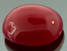 Breath taking 38.42ct ruby red Botswana Agate