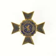 14K Yellow Gold Nassau Community College Enamel Cross Lapel Pin/Brooch