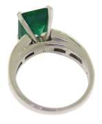 Glamorous Emerald w Channel Princess Diamond Ring