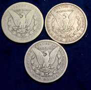 Trio of New Orleans Morgan Dollars, 1879, 1881, 1892