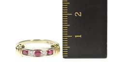 14K White Gold 0.46 Ctw Ruby Diamond Channel Wedding Band Ring