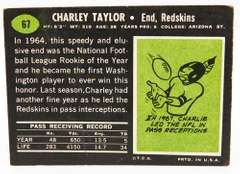 Charley Taylor, Redskins 1969 Football Card