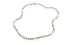 10K White Gold 1.77 Ctw Diamond Graduated Wavy Link Tennis Necklace