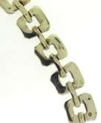 Vintage Sterling Silver Solid Open Link Collar Necklace