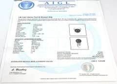 14K White Gold Tahitian Pearl & Diamond Ring