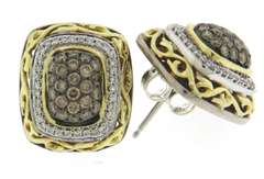 Charles Krypell Chocolate Diamond Pave Earrings