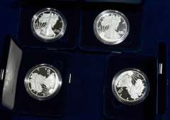 Lot of 4  Proof Silver Eagles 2015,2017,2018-2019 OGP